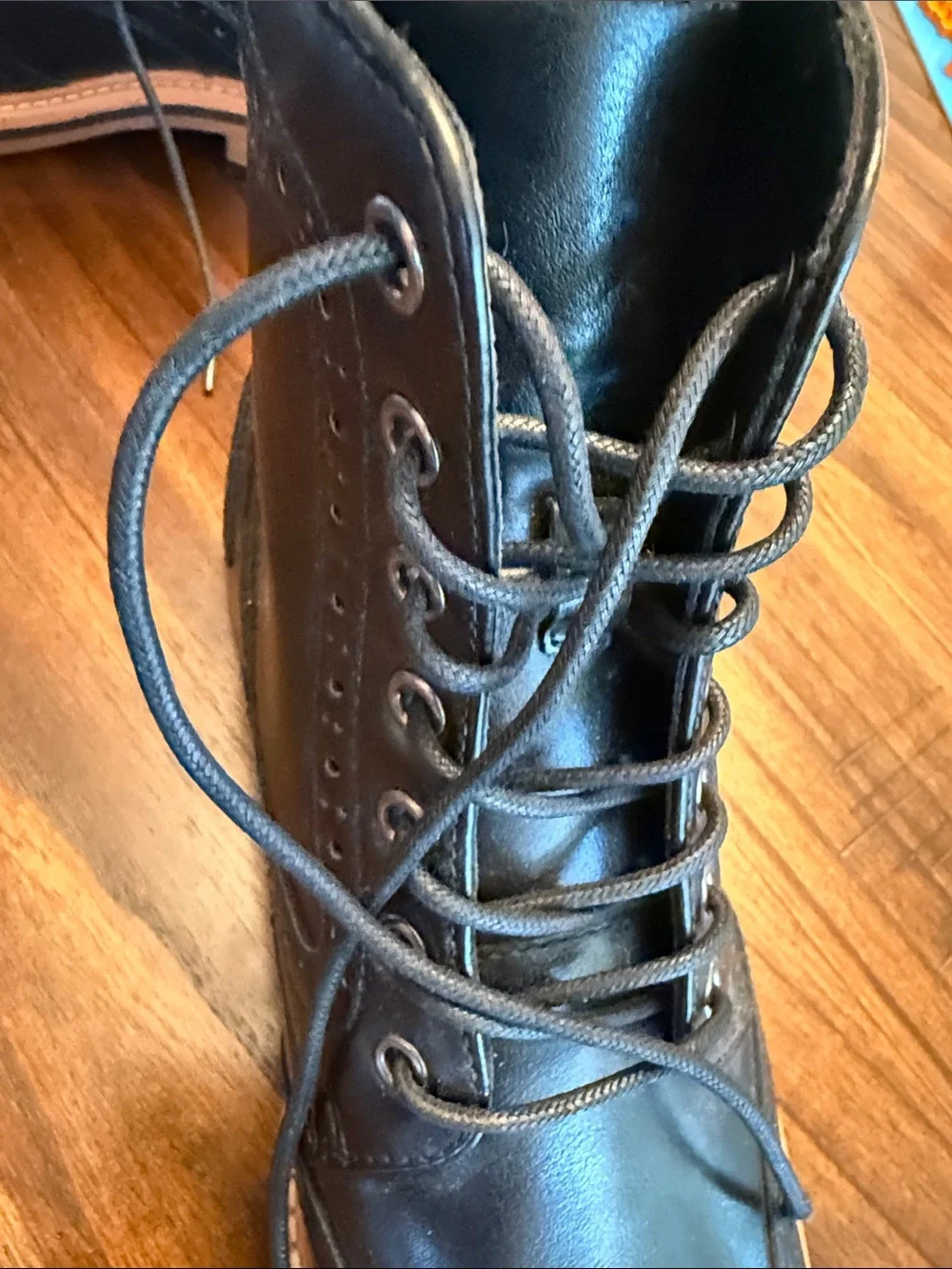 Club Room Black Leather Brogue Chukka Boots with Tan Welt